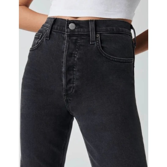 ARITZIA DENIM FORUM Jeans Womens 29 Black The Arlo High Rise Straight 28L - Picture 5 of 16